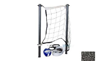Global Pool Products Volleyball Set | 20' Net & Ball | Silver Vein Poles | No Anchors | GPPOTE-VBS20-SV