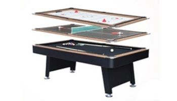 Hathaway Stafford 7-Foot Billiards Table with Table Tennis Top, Glide Hockey Top and Cue Rack | BG50349