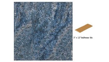 National Pool Tile Geostone 3x12 Single Bullnose Pool Tile | Geo Blue | GST-BLUE SBN