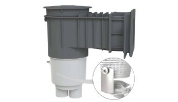 AquaStar Flow Star Water Bonded Skimmer with Narrow 9" Deep Throat, Float Assembly, Basket, Lid and Adjustable Collar for Vinyl/Fiberglass | White | SKRVFL18101