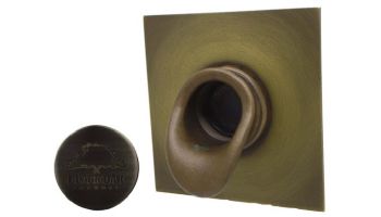 Black Oak Foundry Short Scupper with Square Backplate | Brushed Pewter Finish | S65-BP | S69-Square-BP
