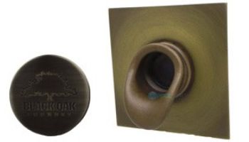 Black Oak Foundry Short Scupper with Square Backplate | Almost Black Finish | S65-BLK | S69-Square-BLK