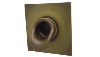 Black Oak Foundry Short Scupper with Square Backplate | Brushed Pewter Finish | S65-BP | S69-Square-BP