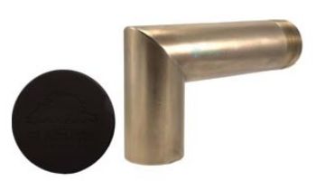 Black Oak Foundry 1.5" Deco 90 Degree Downspout | Brushed Pewter Finish | S931-BP