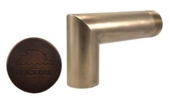 Black Oak Foundry 1.5" Deco 90 Degree Downspout | Brushed Pewter Finish | S931-BP