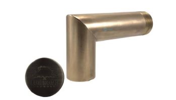 Black Oak Foundry 1.5" Deco 90 Degree Downspout | Brushed Pewter Finish | S931-BP