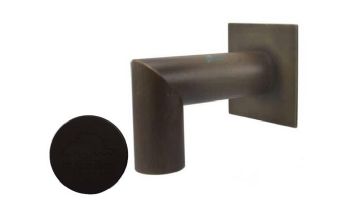 Black Oak Foundry 1.5" Deco 90 Degree Downspout with Square Backplate | Oil Rubbed Bronze Finish | S943-ORB