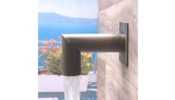 Black Oak Foundry 1.5" Deco 90 Degree Downspout with Square Backplate | Brushed Pewter Finish | S943-BP