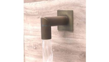 Black Oak Foundry 1.5" Deco 90 Degree Downspout with Square Backplate | Brushed Pewter Finish | S943-BP