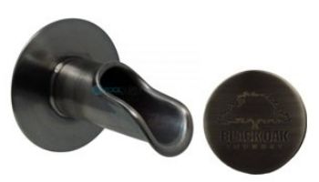 Black Oak Foundry Roman Scupper with Round Backplate | Almost Black Finish | S55-BLK