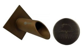 Black Oak Foundry 1.5" Deco Wall Scupper with Diamond Backplate | Almost Black Finish | S911-BLK