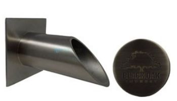 Black Oak Foundry 2" Deco Wall Scupper with Square Backplate | Oil Rubbed Bronze Finish | S922-ORB