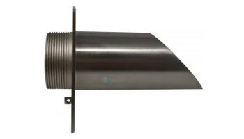 Black Oak Foundry 2" Deco Wall Scupper with Square Backplate | Brushed Pewter Finish | S922-BP