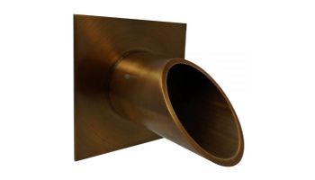 Black Oak Foundry 2.5" Deco Wall Scupper with Square Backplate | Brushed Pewter Finish | S923-BP