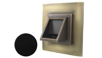 Black Oak Foundry Short Square Scupper with Square Backplate | Almost Black Finish | S56-BLK