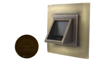Black Oak Foundry Short Square Scupper with Square Backplate | Almost Black Finish | S56-BLK