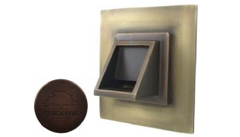 Black Oak Foundry Short Square Scupper with Square Backplate | Distressed Copper Finish | S56-DC