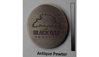Black Oak Foundry Short Square Scupper with Square Backplate | Brushed Pewter Finish | S56-BP | S69-Square-1-BP