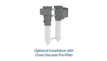 AquaStar ZarStar Drain/Vacuum Pre-Filter with Auto Fill, Large Basket, Filter Bag, Adjustable Collar and Lid | Light Gray | SKZ111103