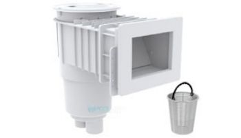 AquaStar Flow Star Skimmer with Narrow 9" Deep Throat, Float Assembly, Lid, Adjustable Collar and 9" Ultra Basket for Fiberglass | White | SKRFFL3N101-L