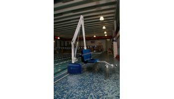 Aqua Creek Revolution Deep Draft Pool Lift | No Anchor | White Powder Coat with Gray Seat | F-702RLNA-DD-G