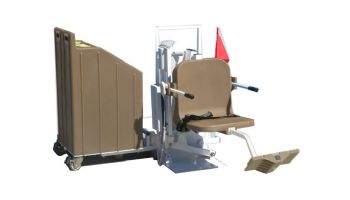 Aqua Creek Patriot Portable Pool Lift | Sand Ballast System | White with Tan Seat | F-12PPL-HD-AT1T