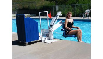 Aqua Creek Patriot Portable Pool Lift | Concrete Weight Plates | White with Gray Seat | F-12PPL-HD-AT2G