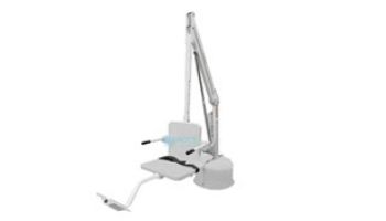 Aqua Creek Revolution Pool Lift with Spa Arm | No Anchor | White Powder Coat with Gray Seat | F-702RLNA-SPA-G