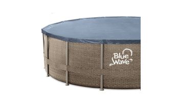 Blue Wave Dark Cocoa Wicker Frame Swimming Pool Package | 24' Round  52" Tall | NB19798