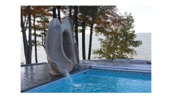 Global Pool Products Tidal Wave Slide with LED Light | Right Turn | Gray | GPPSTW-GREY-R-LED