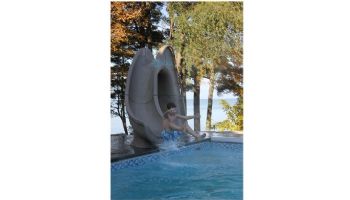 Global Pool Products Tidal Wave Slide with LED Light | Right Turn | Gray | GPPSTW-GREY-R-LED