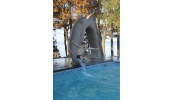 Global Pool Products Tidal Wave Slide with LED Light | Right Turn | Gray | GPPSTW-GREY-R-LED