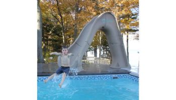 Global Pool Products Tidal Wave Slide with LED Light | Right Turn | Sandstone | GPPSTW-SAND-R-LED