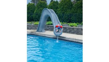 Global Pool Products Tidal Wave Slide with LED Light | Right Turn | Sandstone | GPPSTW-SAND-R-LED
