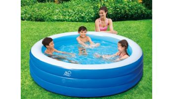 Blue Wave Inflatable Family Swimming Pool with Cover | 7.5' Round 22" Deep | NT6122