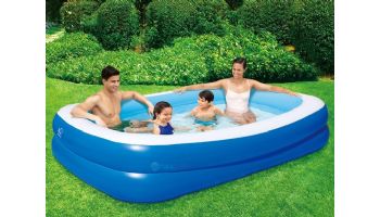 Blue Wave Inflatable Family Swimming Pool with Cover | 8.5' x 5.75' Rectangular 22" Deep | NT6123