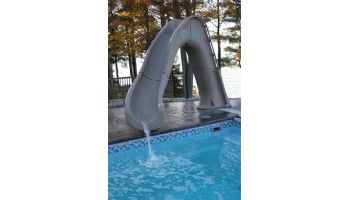 Global Pool Products Tidal Wave Slide with LED Light | Left Turn | Gray | GPPSTW-GREY-L-LED