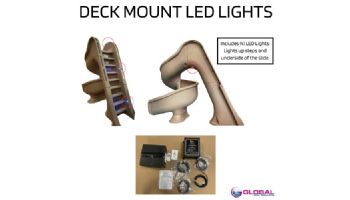 Global Pool Products Tidal Wave Slide with LED Light | Left Turn | Sandstone | GPPSTW-SAND-L-LED