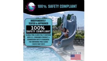 Global Pool Products Tidal Wave Slide with LED Light | Left Turn | Sandstone | GPPSTW-SAND-L-LED