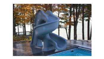 Global Pool Products Tsunami Swimming Pool Slide with LED Light | Gray | GPPSTS-GREY-LED