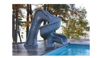 Global Pool Products Tsunami Swimming Pool Slide with LED Light | Gray | GPPSTS-GREY-LED