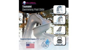Global Pool Products Tsunami Swimming Pool Slide with LED Light | Sandstone | GPPSTS-SAND-LED