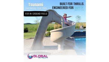 Global Pool Products Tsunami Swimming Pool Slide with LED Light | Sandstone | GPPSTS-SAND-LED