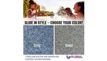 Global Pool Products Tsunami Swimming Pool Slide with LED Light | Sandstone | GPPSTS-SAND-LED