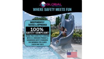 Global Pool Products Tsunami Swimming Pool Slide with LED Light | Sandstone | GPPSTS-SAND-LED