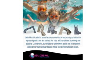 Global Pool Products Tsunami Swimming Pool Slide with LED Light | Sandstone | GPPSTS-SAND-LED