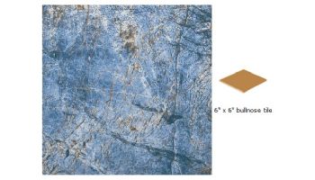 National Pool Tile Granito 6x6 Single Bullnose Tile | Piedra Multicolor | GRN-MULTI SBN