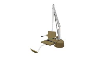 Aqua Creek Revolution Deep Draft Pool Lift with Spa Arm | No Anchor | White Powder Coat with Tan Seat | F-702RLSDD-T