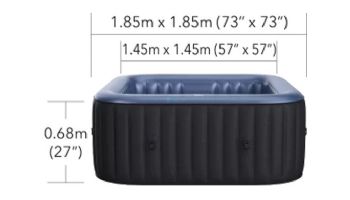 MSpa Comfort Series Tekapo Inflatable Square Bubble Spa | Metallic Blue Liner | 6-Person | D-TE06 C-TE062
