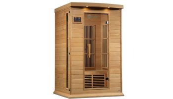 Golden Designs Maxxus 2-Person Near Zero EMF FAR Infrared Carbon Sauna | Hemlock | MX-K206-01-ZF